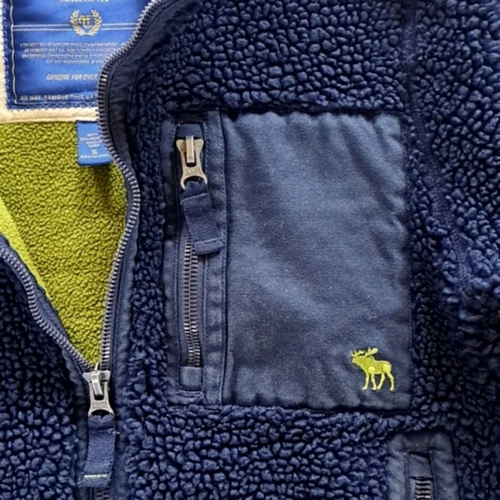 Vintage Abercrombie & Fitch Zip Chunky Original Authentic Sherpa Fleece Jacket - Picture 3 of 8